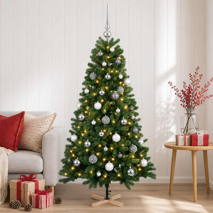 Brad de Crăciun artificial cu glob 150 cm 150 LED-uri Alb cald - WALTI WALTI