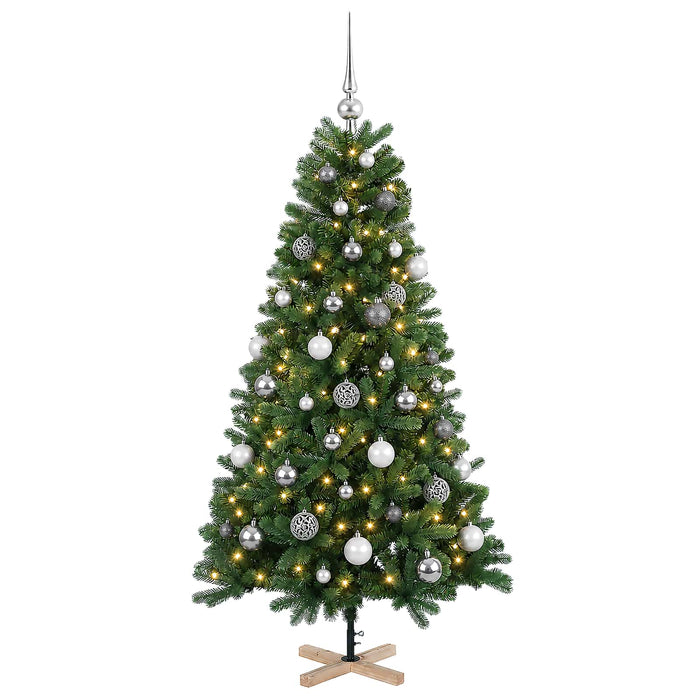 Brad de Crăciun artificial cu glob 150 cm 150 LED-uri Alb cald - WALTI WALTI