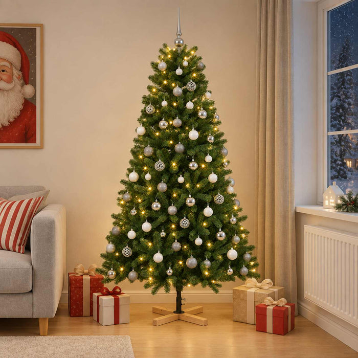 Brad de Crăciun artificial cu glob 180 cm 300 LED-uri Alb cald - WALTI WALTI