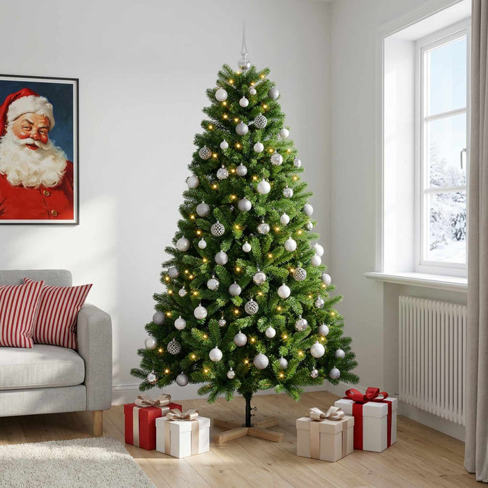Brad de Crăciun artificial cu glob 180 cm 300 LED-uri Alb cald - WALTI WALTI