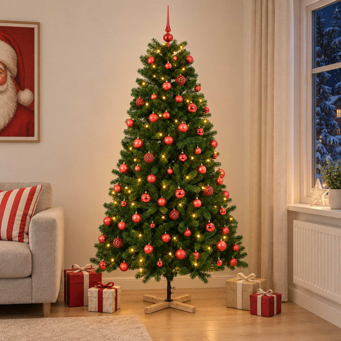 Brad de Crăciun artificial cu glob 210 cm 300 LED-uri Alb cald - WALTI WALTI