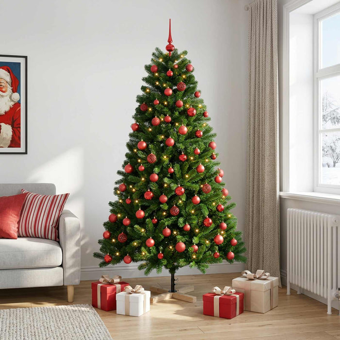 Brad de Crăciun artificial cu glob 210 cm 300 LED-uri Alb cald - WALTI WALTI