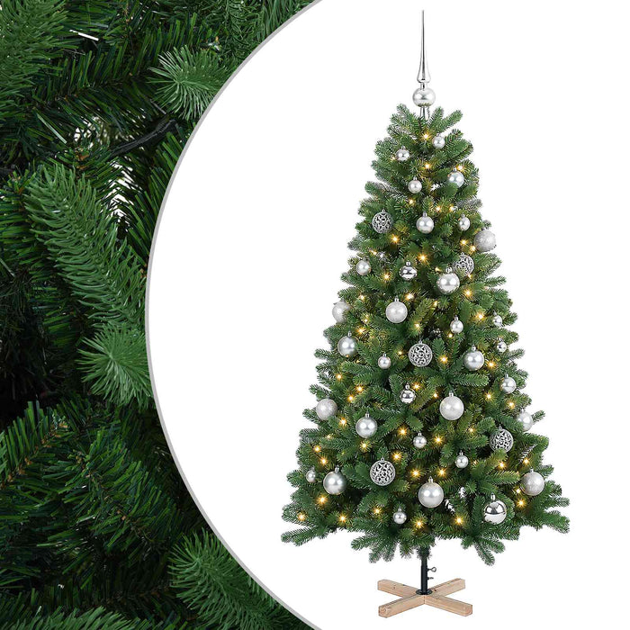 Brad de Crăciun artificial cu glob 150 cm 150 LED-uri Alb cald WALTI