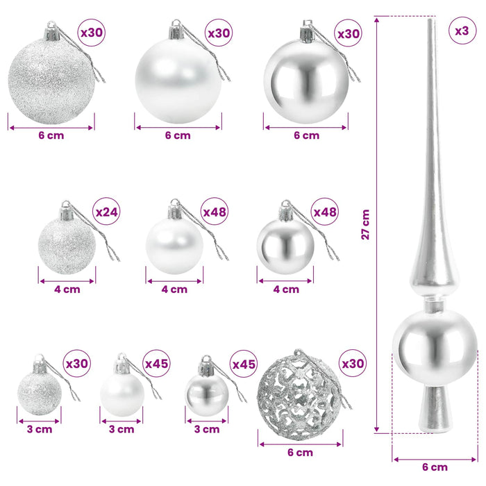 Brad de Crăciun artificial cu balamale, cu globuri 500 cm - WALTI WALTI