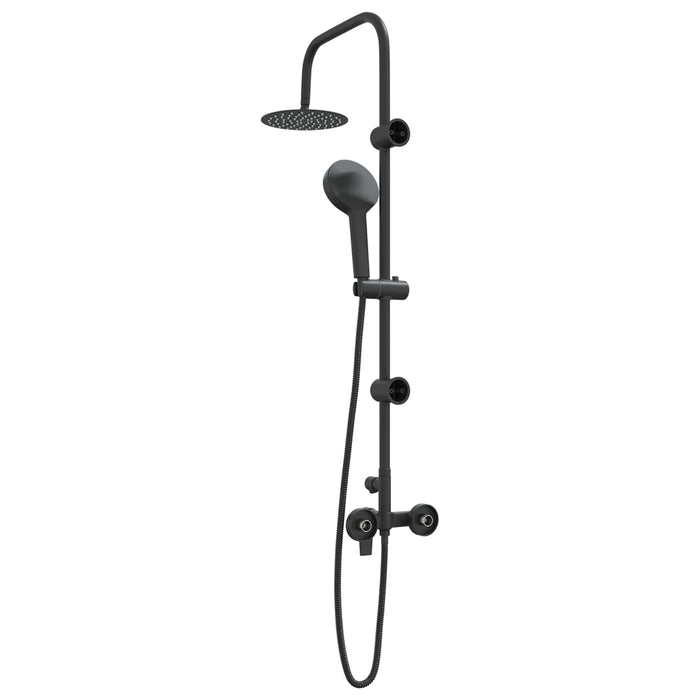 Sistem de Duș Negru Oţel inoxidabil 21 x 48 x 112 cm WALTI