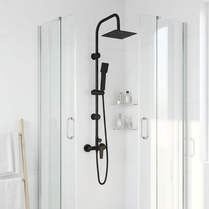 Sistem de Duș Negru Oţel inoxidabil 21 x 48 x 112 cm WALTI