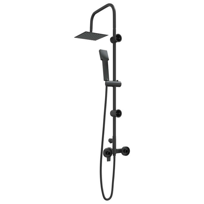 Sistem de Duș Negru Oţel inoxidabil 21 x 48 x 112 cm WALTI