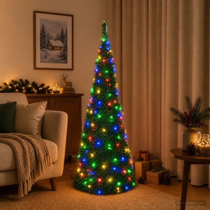 Brad de Crăciun pop up cu LED 150 cm 100 LED-uri PVC Verde - WALTI WALTI