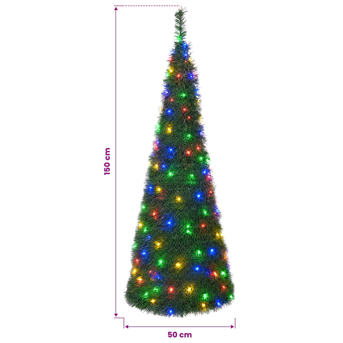 Brad de Crăciun pop up cu LED 150 cm 100 LED-uri PVC Verde - WALTI WALTI