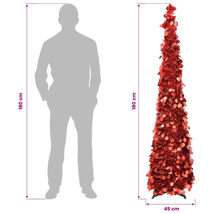 Brad de Crăciun pop-up 180 cm PET Roșu - WALTI WALTI