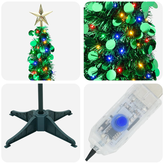 Brad de Crăciun pop-up cu LED-uri și stea în vârf 120 cm - WALTI WALTI