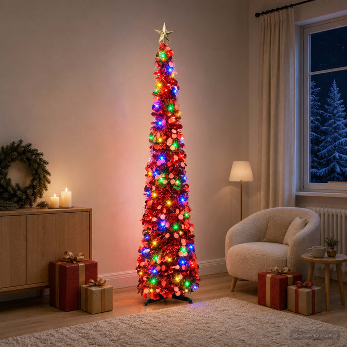 Brad de Crăciun pop-up cu LED-uri și stea în vârf 180 cm - WALTI WALTI