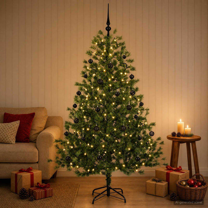 Brad de Crăciun artificial cu glob 150 cm 150 LED-uri Alb cald WALTI