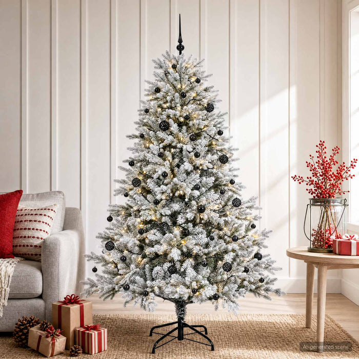 Brad de Crăciun artificial cu glob 150 cm 150 LED-uri Alb cald WALTI