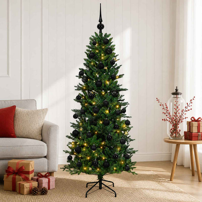Brad de Crăciun artificial cu glob 120 cm 150 LED-uri Alb cald WALTI