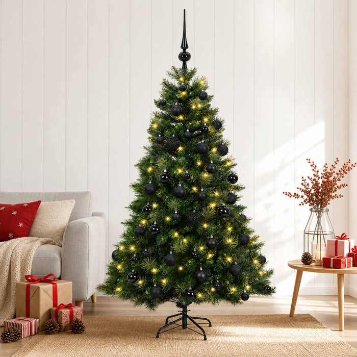 Brad de Crăciun artificial cu glob 120 cm 150 LED-uri Alb cald - WALTI WALTI