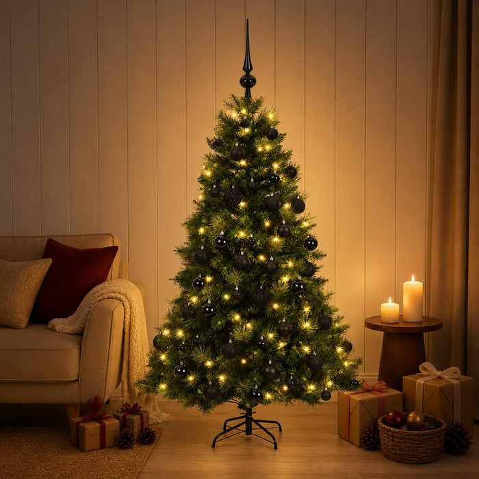 Brad de Crăciun artificial cu glob 120 cm 150 LED-uri Alb cald - WALTI WALTI