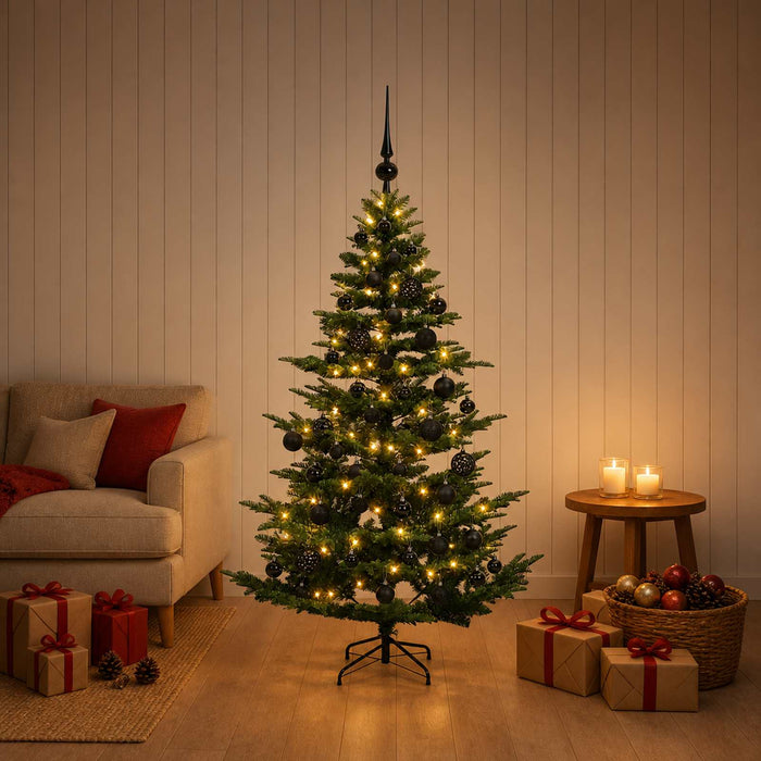 Brad de Crăciun artificial cu glob 120 cm 150 LED-uri Alb cald WALTI