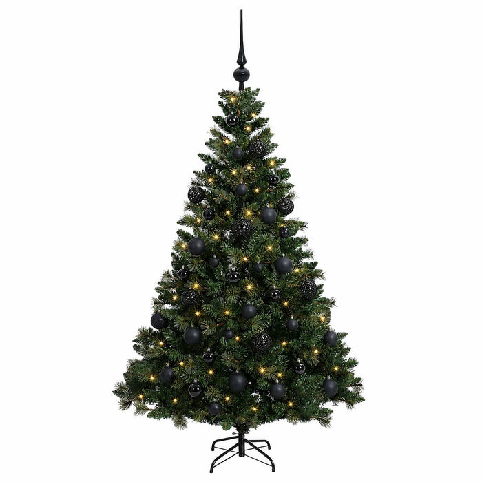 Brad de Crăciun artificial cu globuri 150 cm 150 LED-uri WALTI