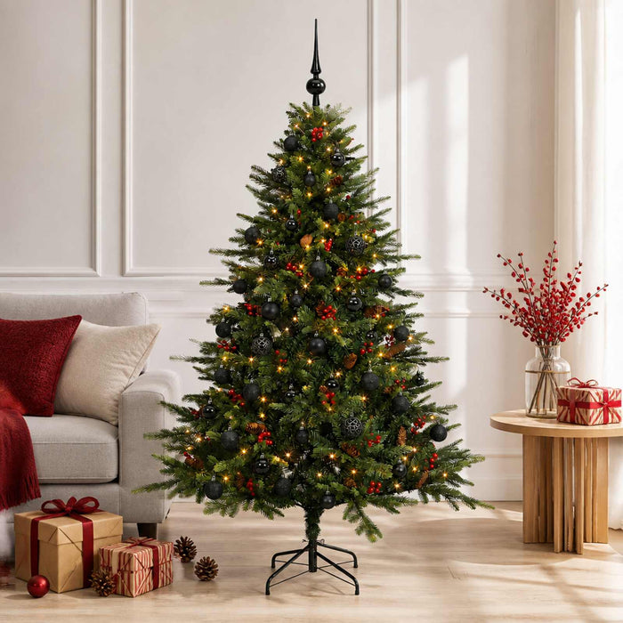 Brad de Crăciun artificial cu glob 150 cm 150 LED-uri Alb cald WALTI