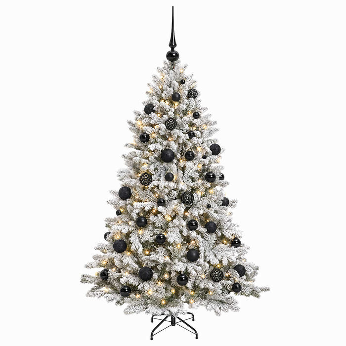 Brad de Crăciun artificial cu globuri 150 cm 150 LED-uri WALTI
