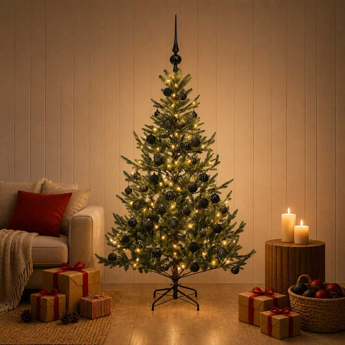Brad de Crăciun artificial cu glob 120 cm 150 LED-uri Alb cald - WALTI WALTI