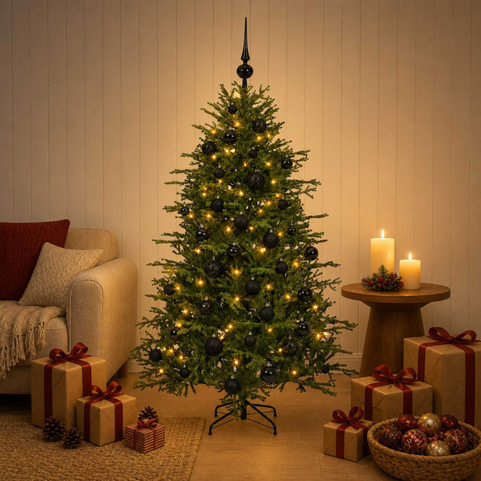 Brad de Crăciun artificial cu glob 150 cm 150 LED-uri Alb cald WALTI