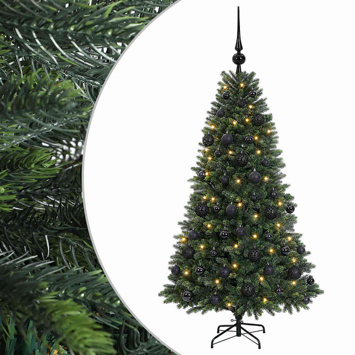 Brad de Crăciun artificial cu globuri 120 cm 150 LED-uri WALTI