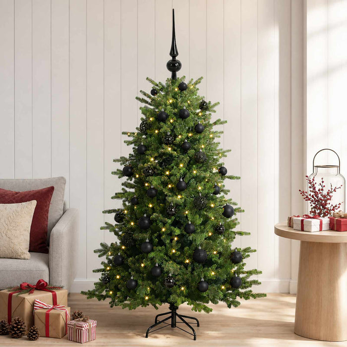 Brad de Crăciun artificial cu glob 120 cm 150 LED-uri Alb cald WALTI