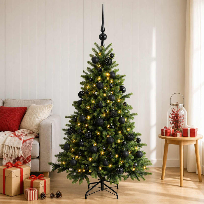 Brad de Crăciun artificial cu glob 150 cm 150 LED-uri Alb cald WALTI