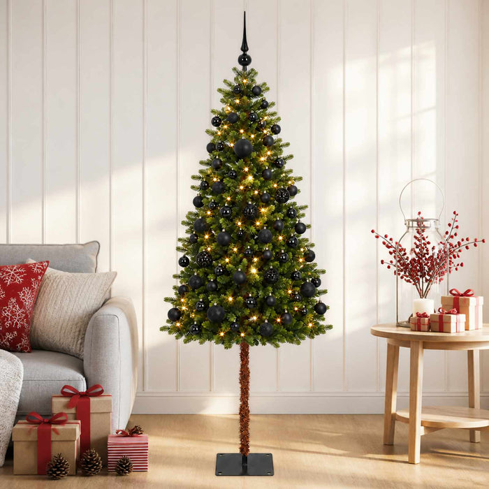 Brad de Crăciun artificial cu globuri 150 cm 150 LED-uri - WALTI WALTI