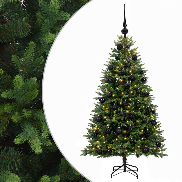Brad de Crăciun artificial cu globuri 150 cm 150 LED-uri - WALTI WALTI