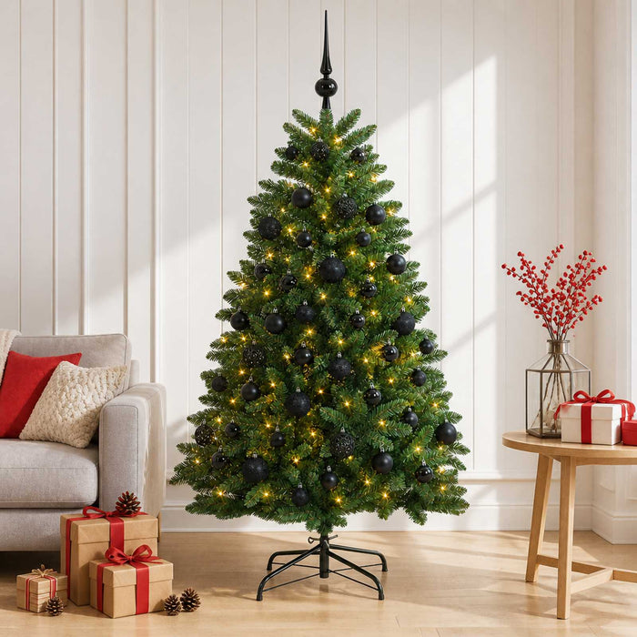 Brad de Crăciun artificial, verde mediu, cu globuri 150 cm WALTI