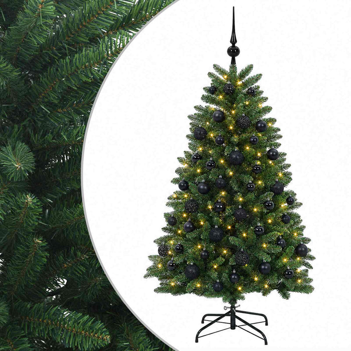 Brad de Crăciun artificial, verde mediu, cu globuri 150 cm WALTI