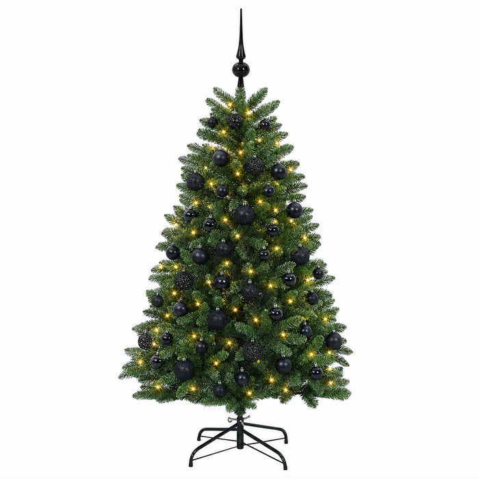 Brad de Crăciun artificial, verde mediu, cu globuri 150 cm WALTI