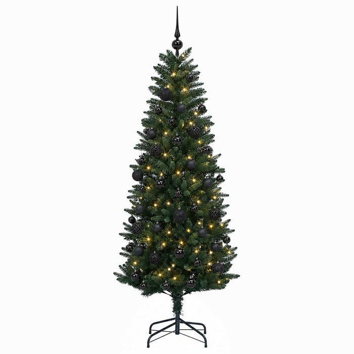Brad de Crăciun artificial cu globuri 120 cm 150 LED-uri WALTI