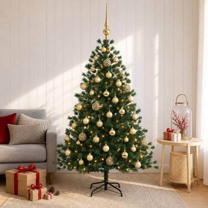 Brad de Crăciun artificial cu glob 150 cm 150 LED-uri Alb cald WALTI