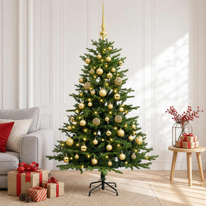 Brad de Crăciun artificial cu glob 120 cm 150 LED-uri Alb cald WALTI