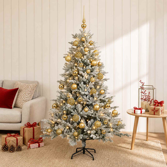 Brad de Crăciun artificial cu glob 120 cm 150 LED-uri Alb cald WALTI