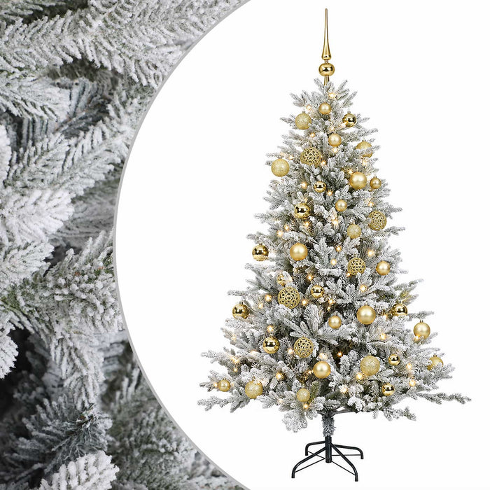 Brad de Crăciun artificial cu globuri 150 cm 150 LED-uri WALTI