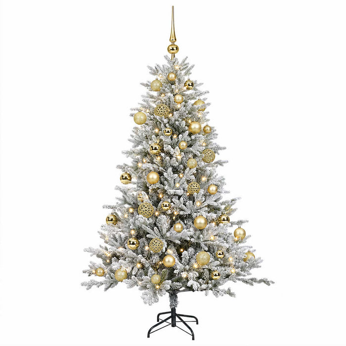 Brad de Crăciun artificial cu globuri 150 cm 150 LED-uri WALTI