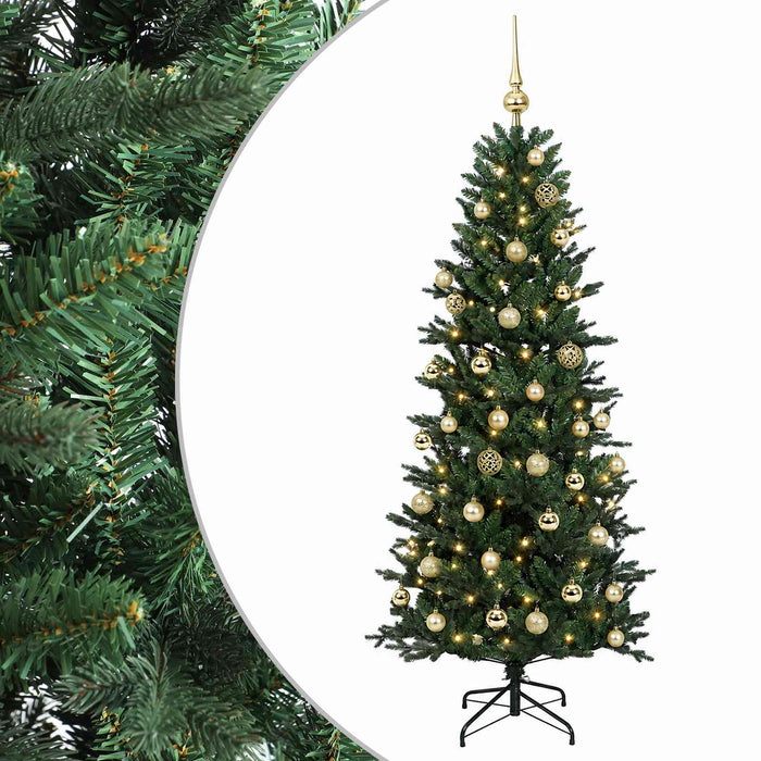Brad de Crăciun artificial cu glob 120 cm 150 LED-uri Alb cald WALTI
