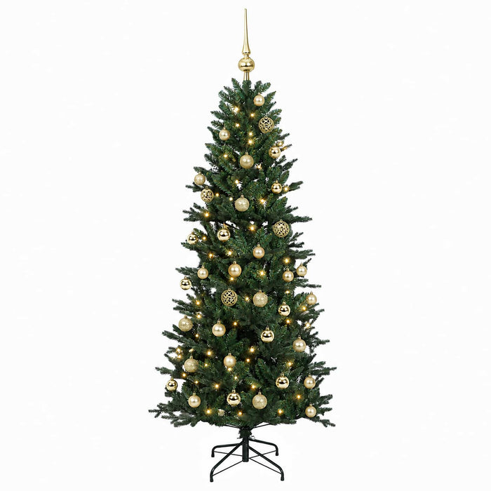 Brad de Crăciun artificial cu glob 120 cm 150 LED-uri Alb cald WALTI