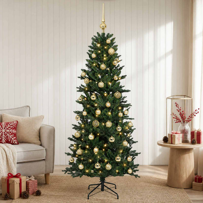 Brad de Crăciun artificial cu glob 120 cm 150 LED-uri Alb cald WALTI