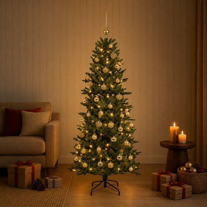 Brad de Crăciun artificial cu glob 120 cm 150 LED-uri Alb cald WALTI