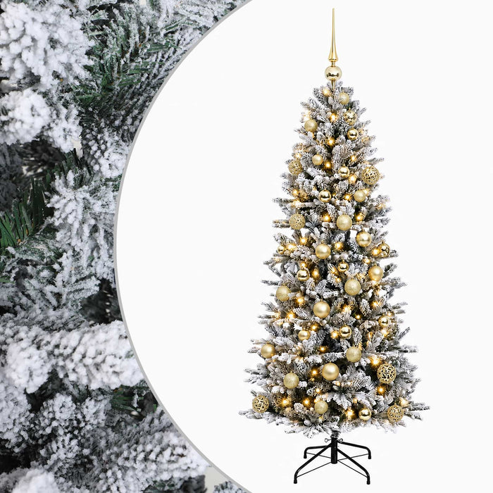 Brad de Crăciun artificial cu glob 120 cm 150 LED-uri Alb cald WALTI