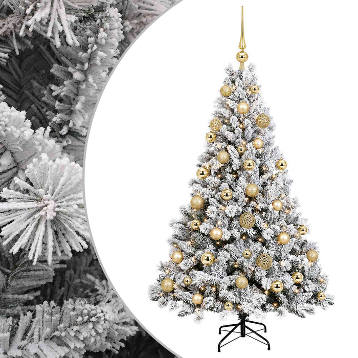 Brad de Crăciun artificial cu globuri 150 cm 150 LED-uri WALTI