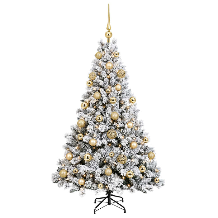 Brad de Crăciun artificial cu globuri 150 cm 150 LED-uri WALTI