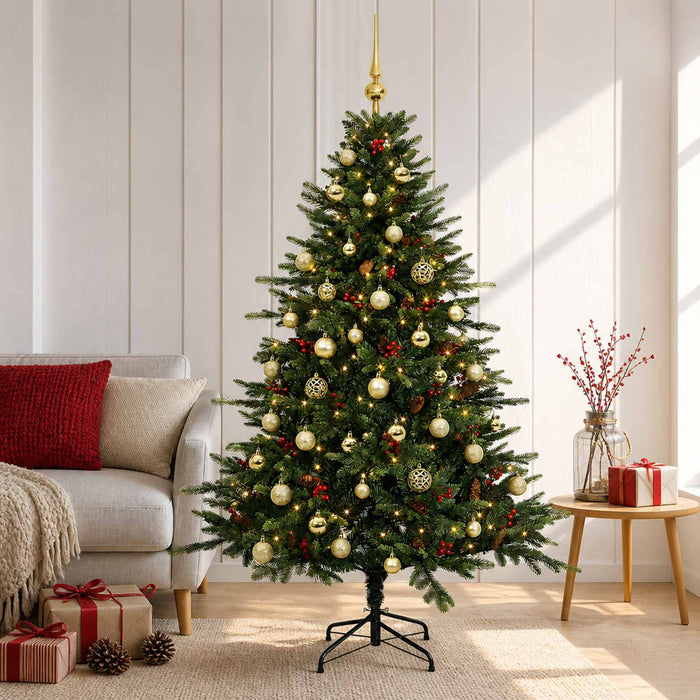 Brad de Crăciun artificial cu glob 150 cm 150 LED-uri Alb cald WALTI