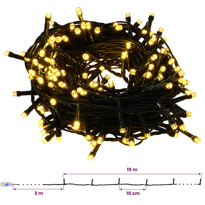 Brad de Crăciun artificial cu glob 150 cm 150 LED-uri Alb cald WALTI